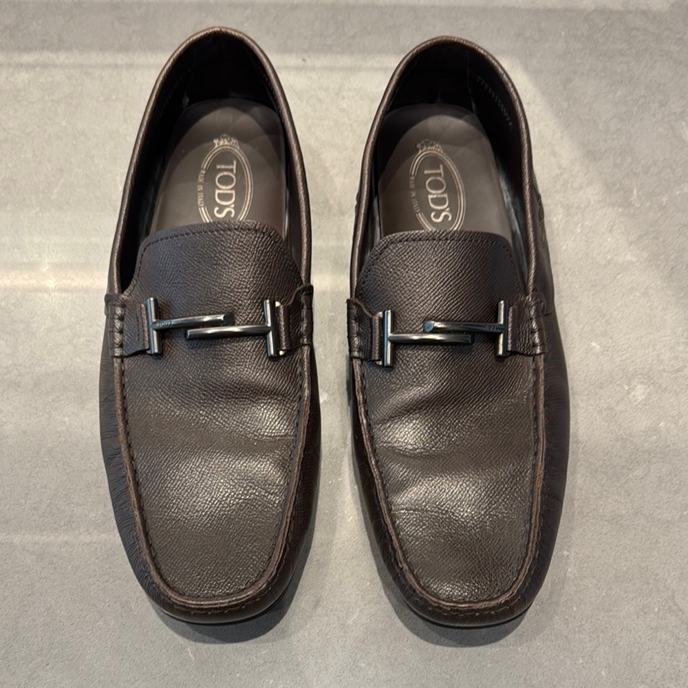 Tod's Men's Dark Brown Leather Slip-On Loafers